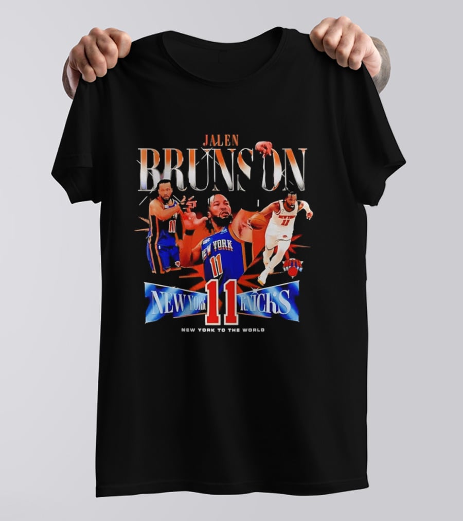 Jalen Brunson New York Knicks 11 New York To The World T-Shirt