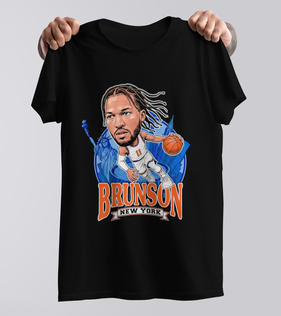 Jalen Brunson New York Knicks Caricature Basketball Limited Edition T-Shirt