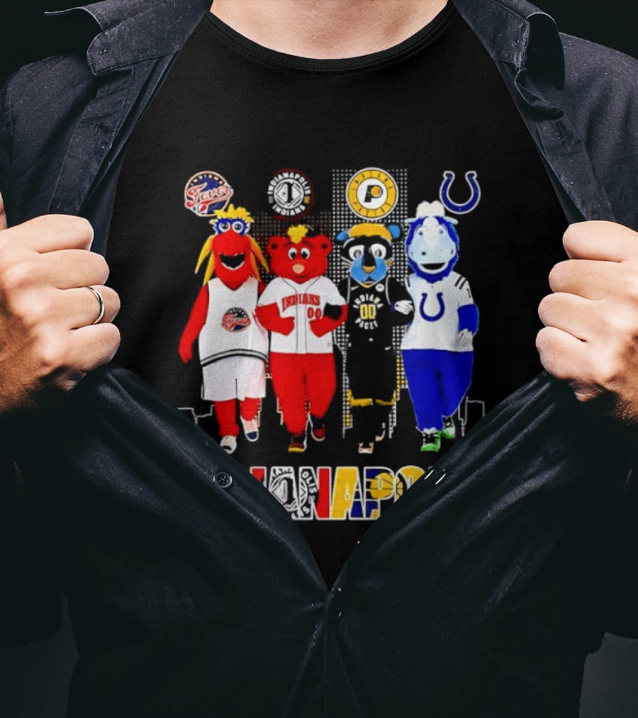 Indiana Fever Pacers Colts Indians Mascots Indianapolis T-Shirt