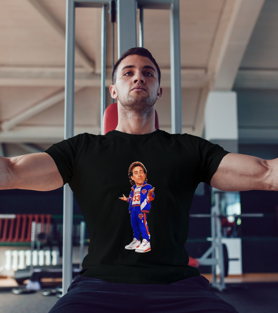 Jerry Seinfeld Knicks NBA Cartoon New York 33 Basketball T-Shirt