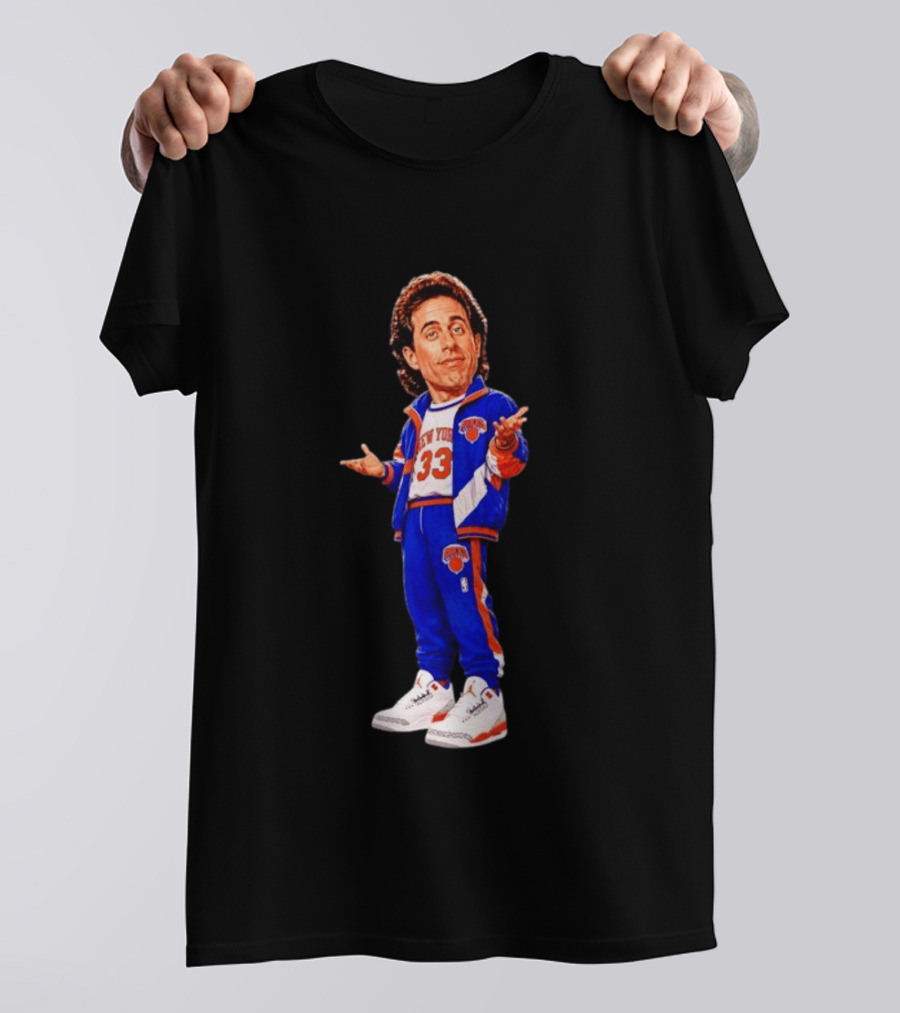 Jerry Seinfeld Knicks NBA Cartoon New York 33 Basketball T-Shirt