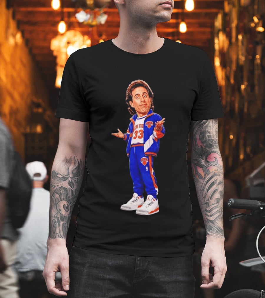 Jerry Seinfeld Knicks NBA Cartoon New York 33 Basketball T-Shirt