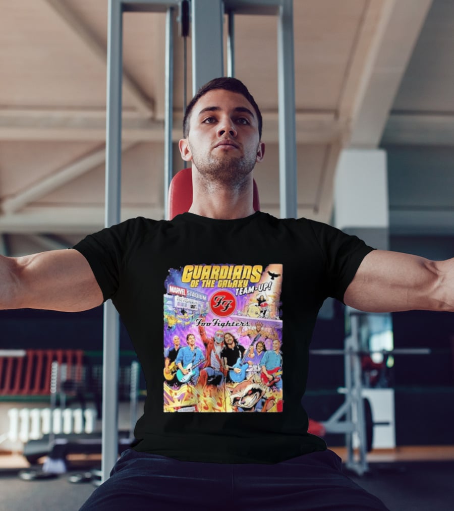 Guardians Of The Galaxy Team Up Foo Fighters Marvel Stadium Wayne Nichols T-Shirt