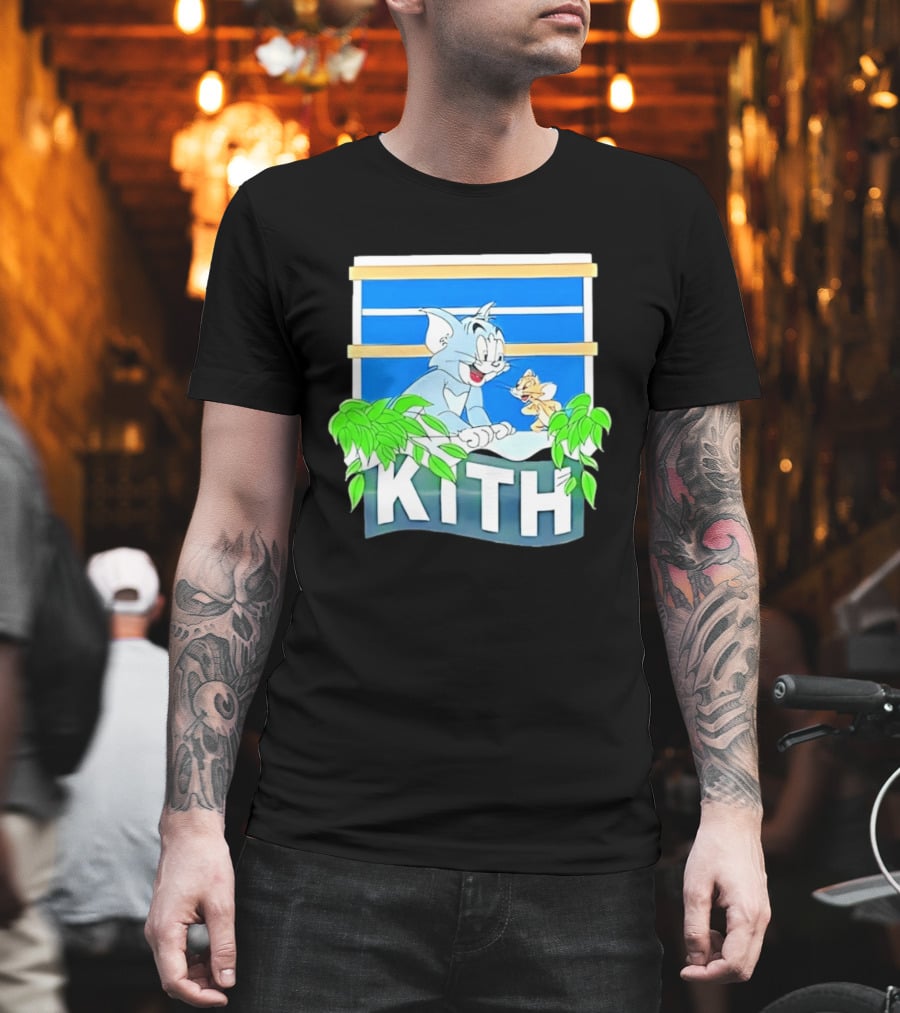 Kith Tom And Jerry Window Scene With Leaves T-Shirt