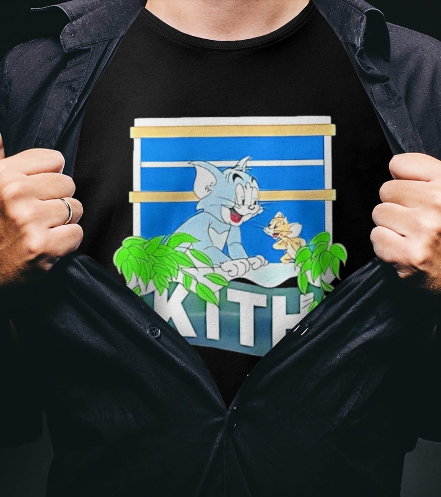 Kith Tom And Jerry Window Scene With Leaves T-Shirt