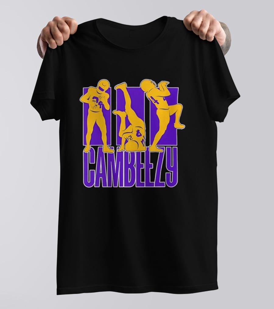 Cambeezy Lil Player 24 Purple Gold Football T-Shirt