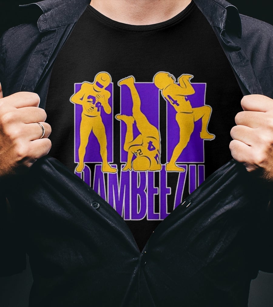 Cambeezy Lil Player 24 Purple Gold Football T-Shirt