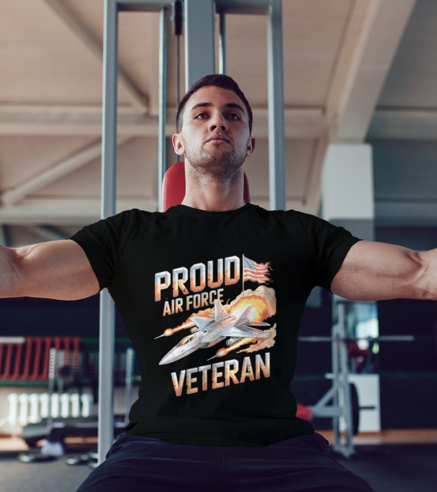 Proud Air Force Veteran F 22 Raptor America Flag T-Shirt