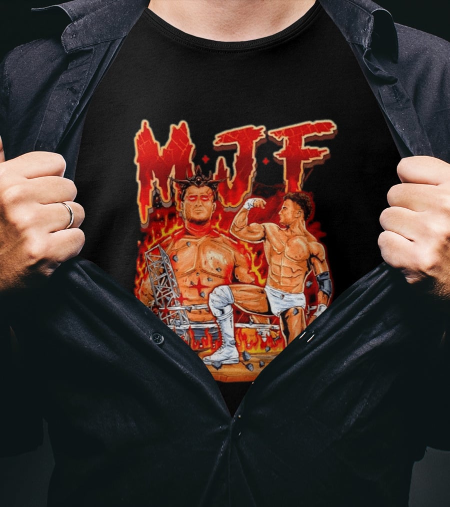 MJF Fiery Devil Dual Persona Wrestling Inferno T-Shirt