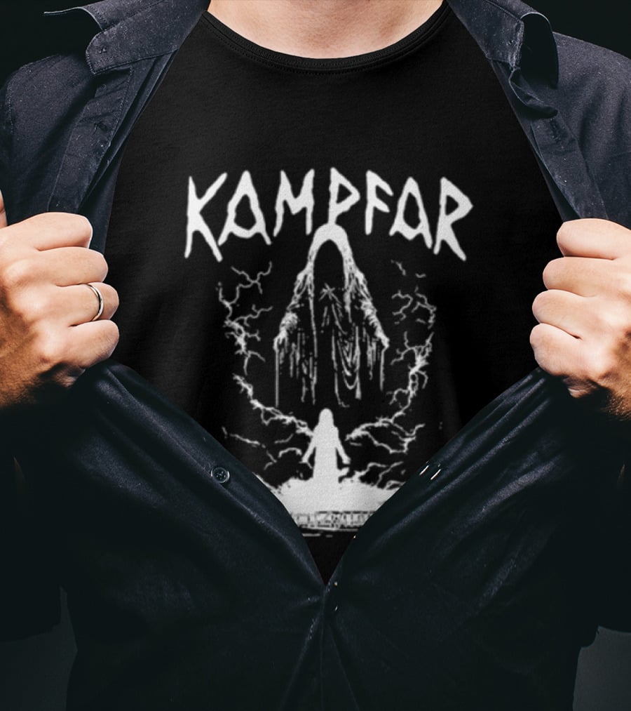 Kampfar May 27 2026 Medellín Colombia Event Ghostly Figure Forest Setting T-Shirt