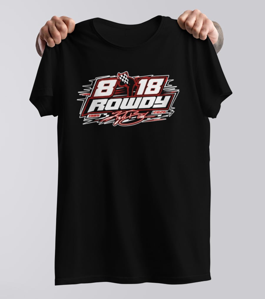 8 18 Rowdy Kyle Busch 1985 2026 Nascar Checkered Flag T-Shirt