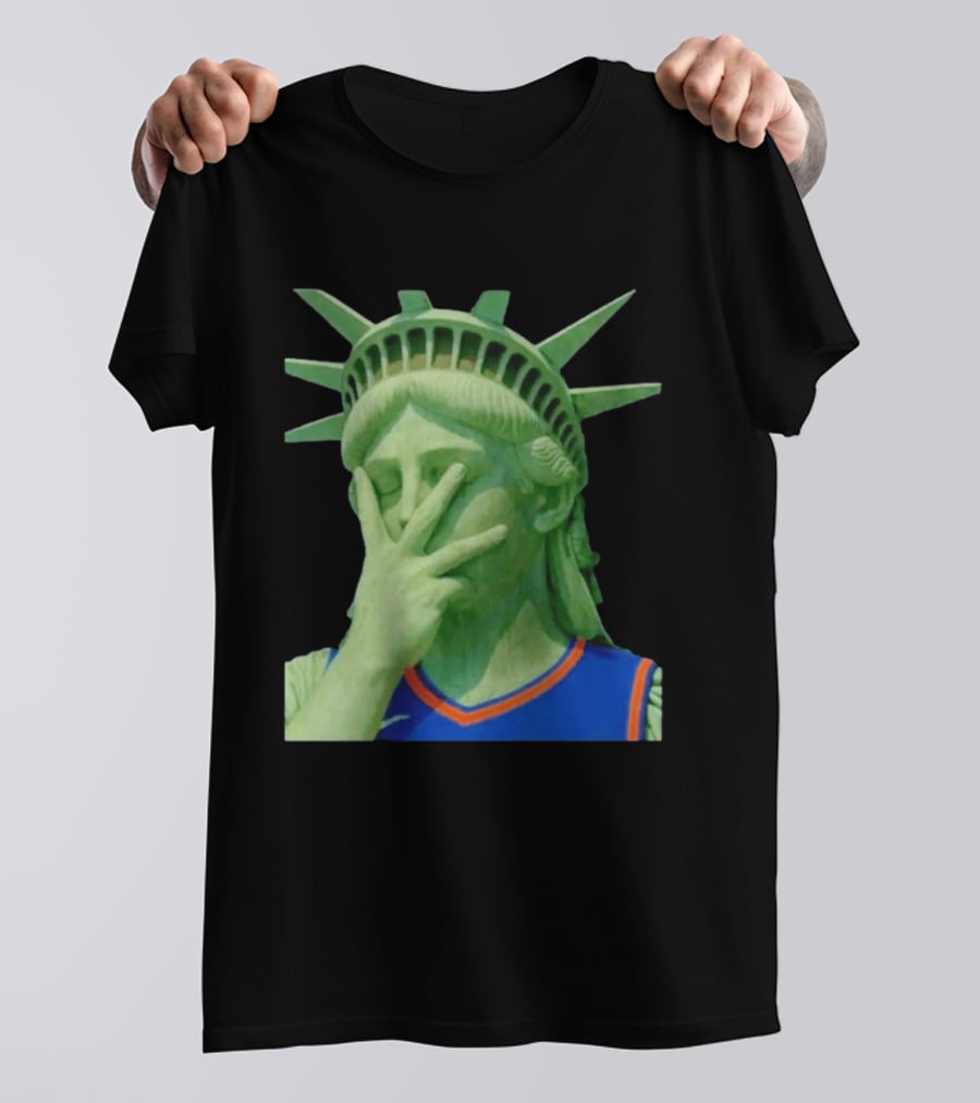 Liberty And Brunson For All Jalen Brunson 3 Points Pose Statue Of Liberty Knicks Jersey T-Shirt