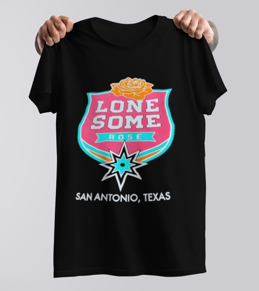 Lonesome Rose San Antonio Texas Retro Neon Sign T-Shirt