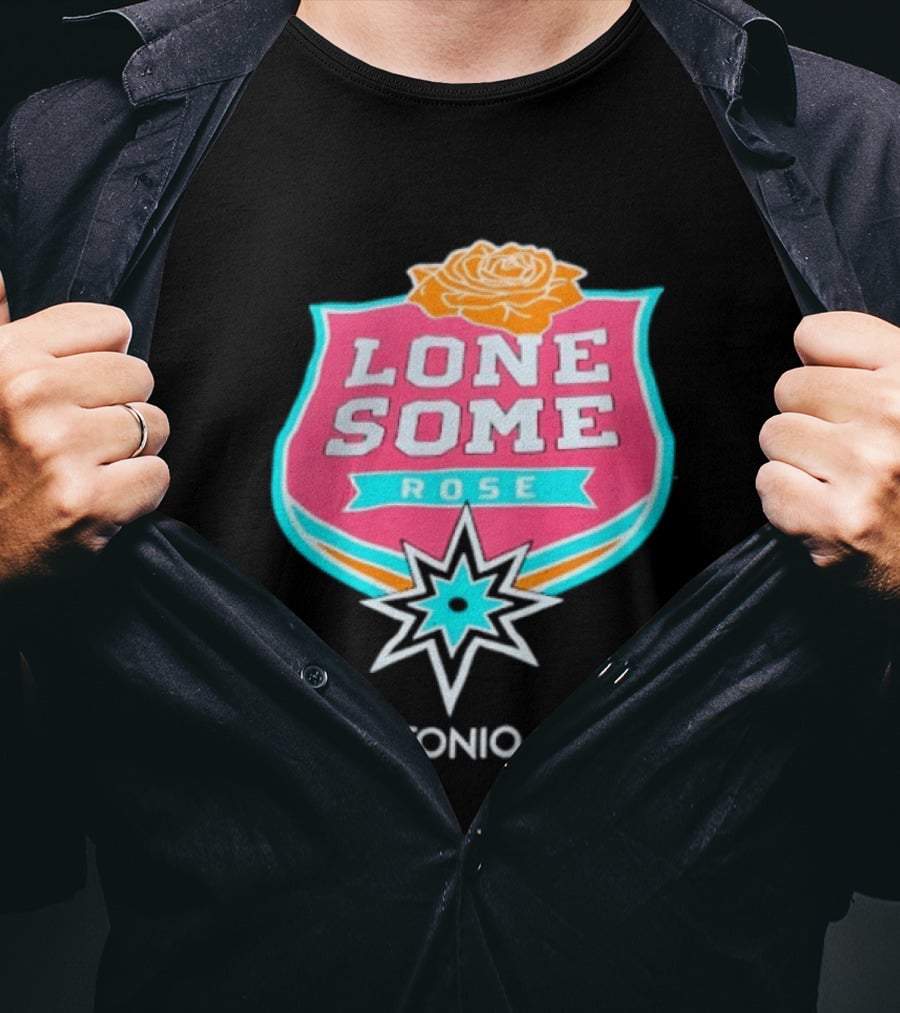 Lonesome Rose San Antonio Texas Retro Neon Sign T-Shirt