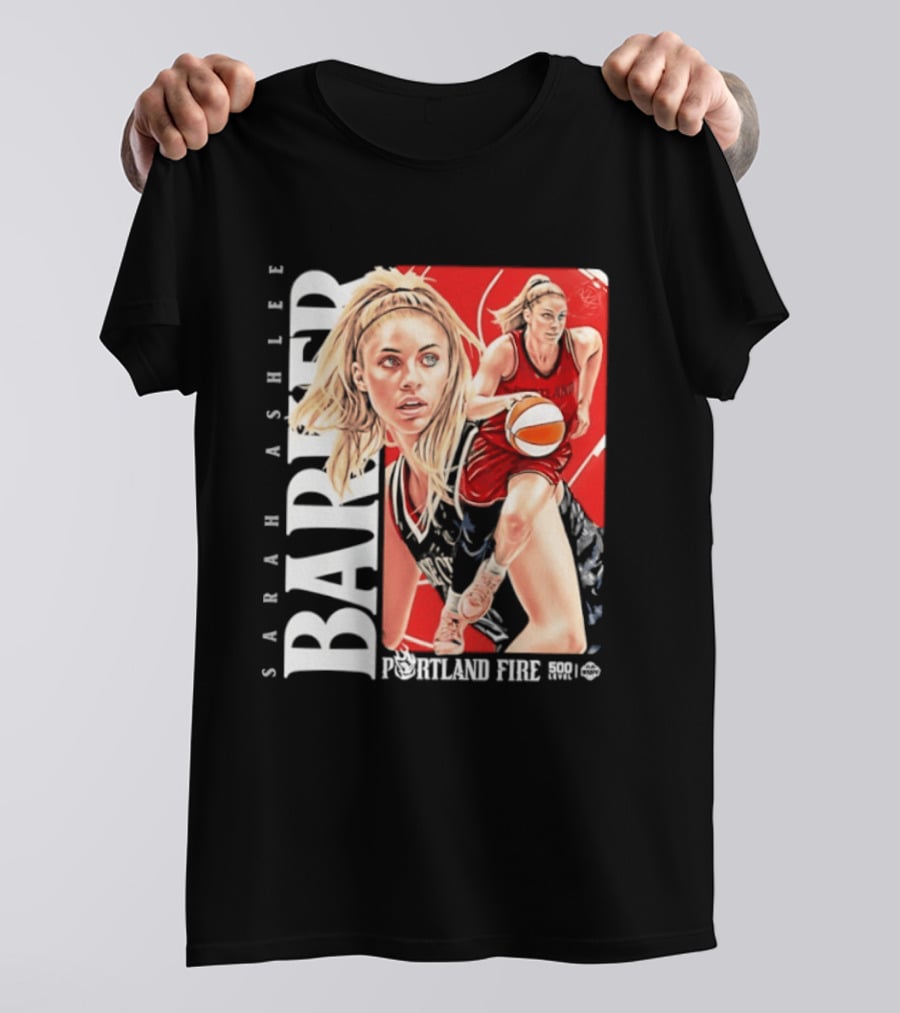 Sarah Ashlee Barker Portland Fire WNBA Basketball Player Action T-Shirt