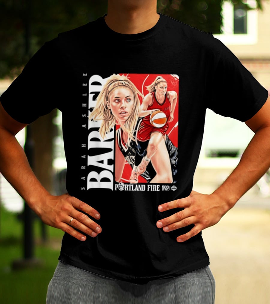 Sarah Ashlee Barker Portland Fire WNBA Basketball Player Action T-Shirt