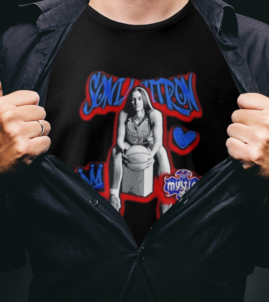Sonia Citron Washington Mystics WNBA Basketball Grunge T-Shirt