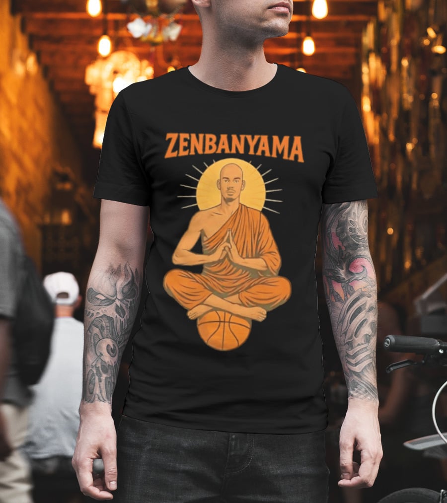 Zenbanyama Victor Wembanyama Monk Basketball Meditation T-Shirt