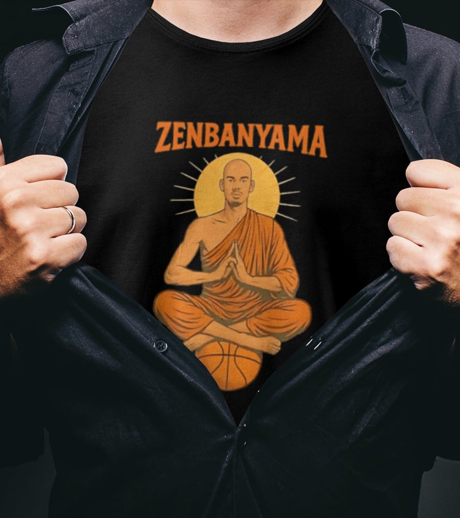 Zenbanyama Victor Wembanyama Monk Basketball Meditation T-Shirt