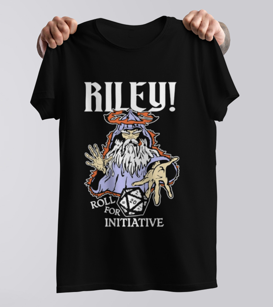 Riley Roll For Initiative Wizard Dice Game Magic T-Shirt