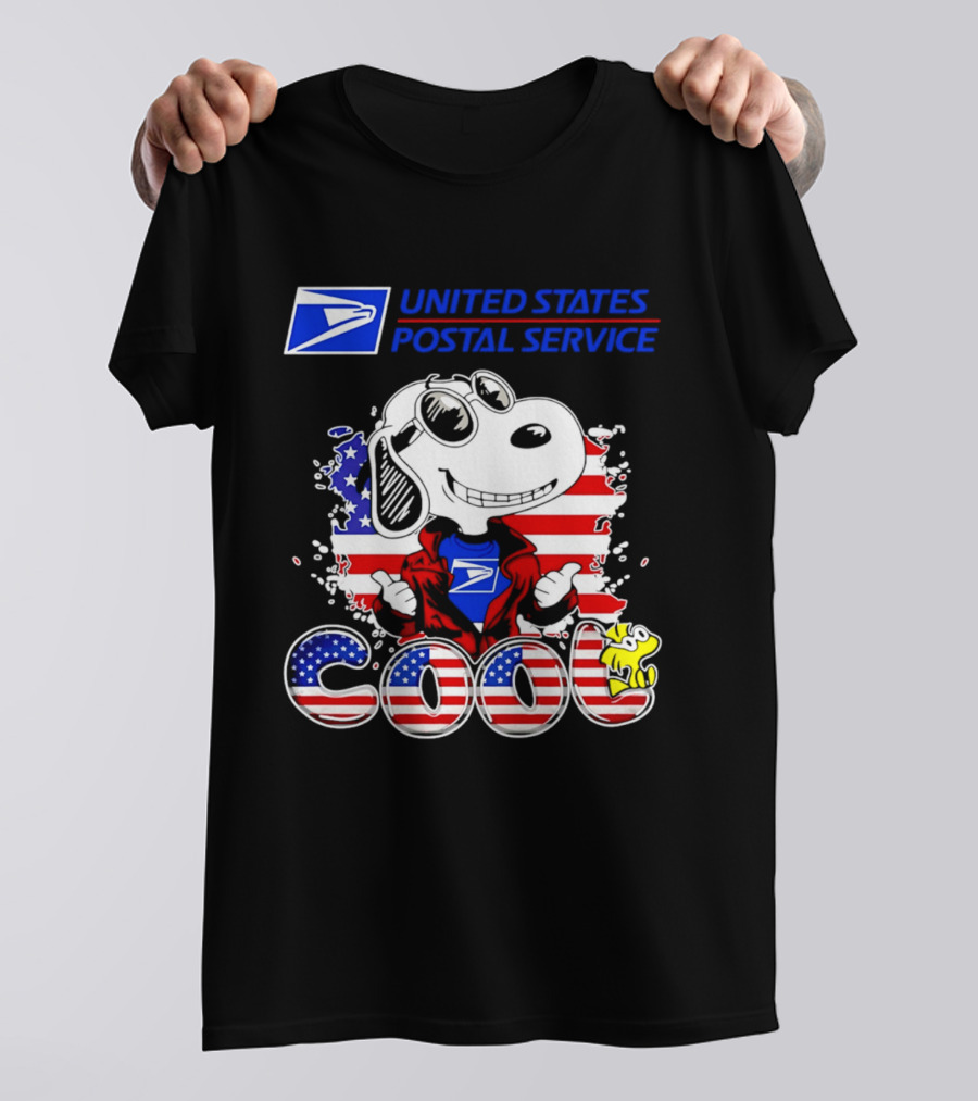United States Postal Service Snoopy American Flag Cool 250th T-Shirt