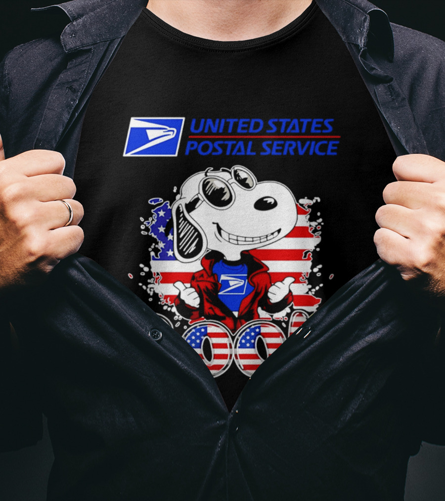 United States Postal Service Snoopy American Flag Cool 250th T-Shirt