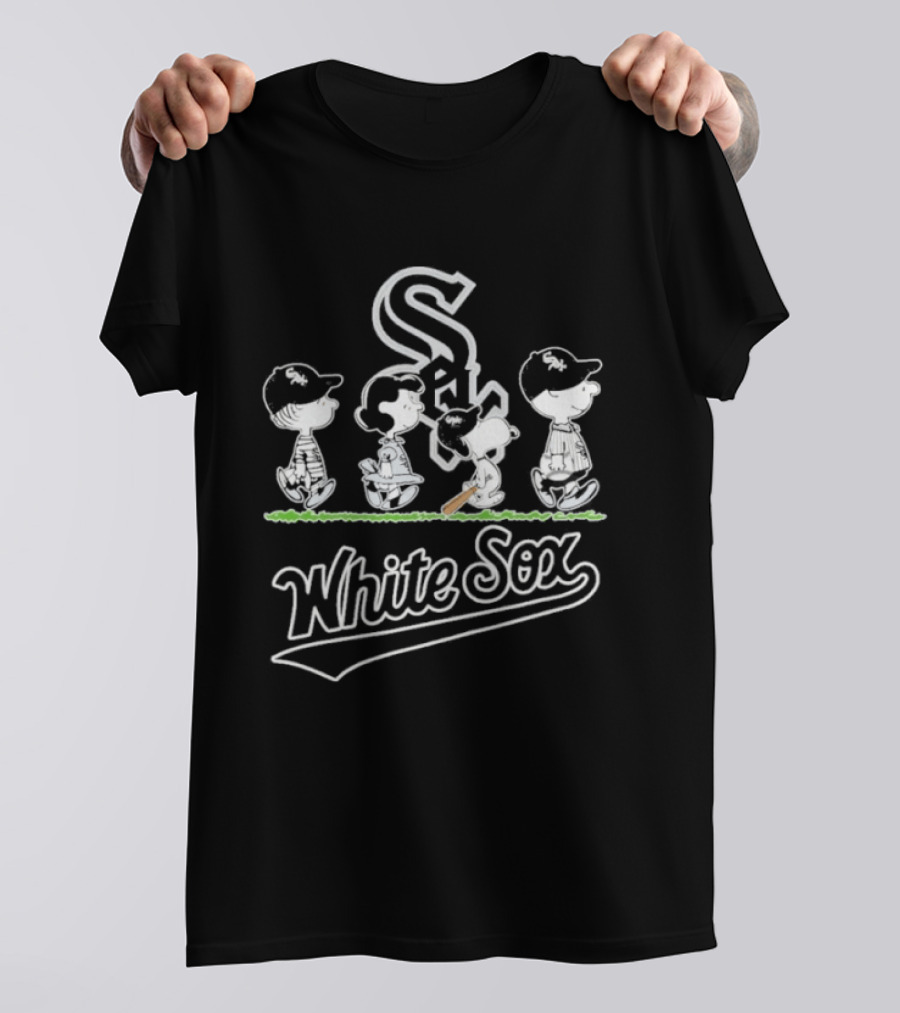 2026 White Sox Peanuts Abbey Road Characters Baseball Walk T-Shirt