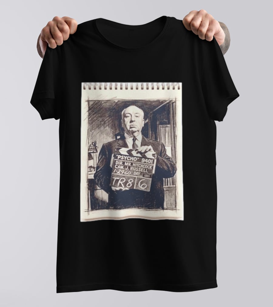 Alfred Hitchcock Psycho 9401 Clapperboard Sketchbook TR 86 T-Shirt