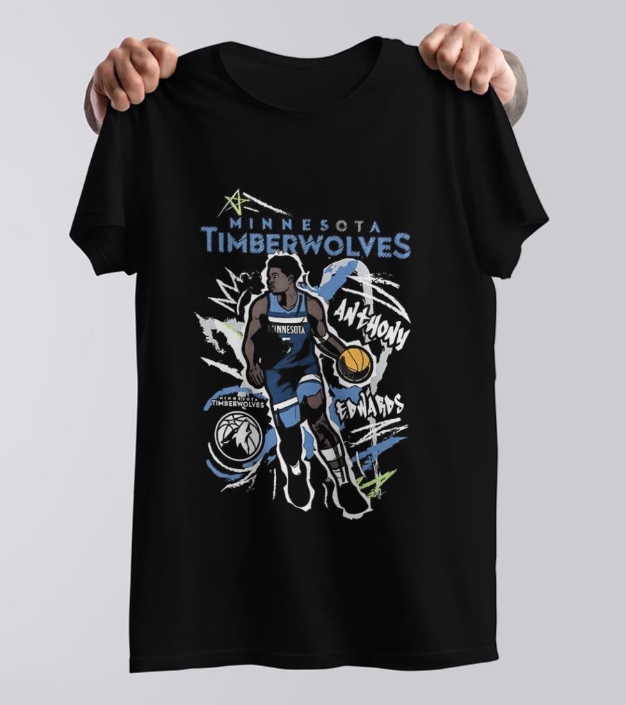 Anthony Edwards Minnesota Timberwolves NBA Chalked Up 5 Basketball Player Artwork 2026 T-Shirt