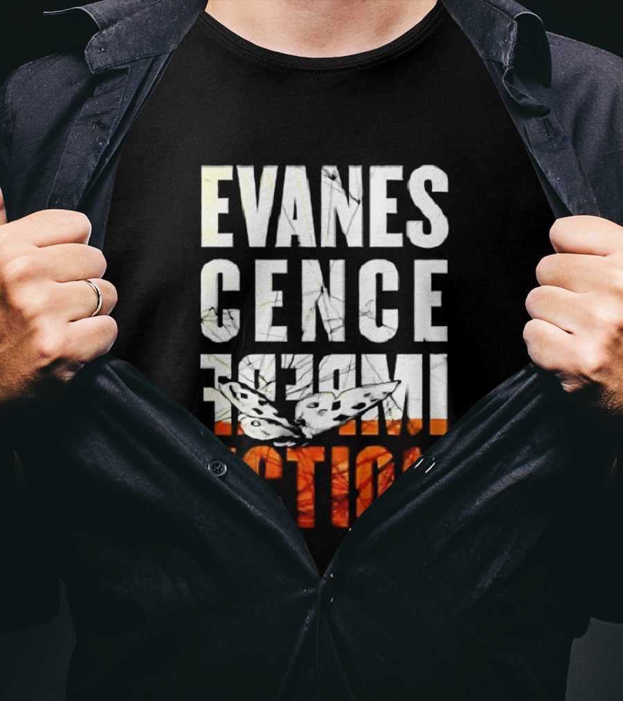 Evanescence Imperfection Butterfly White Text Orange Gradient T-Shirt