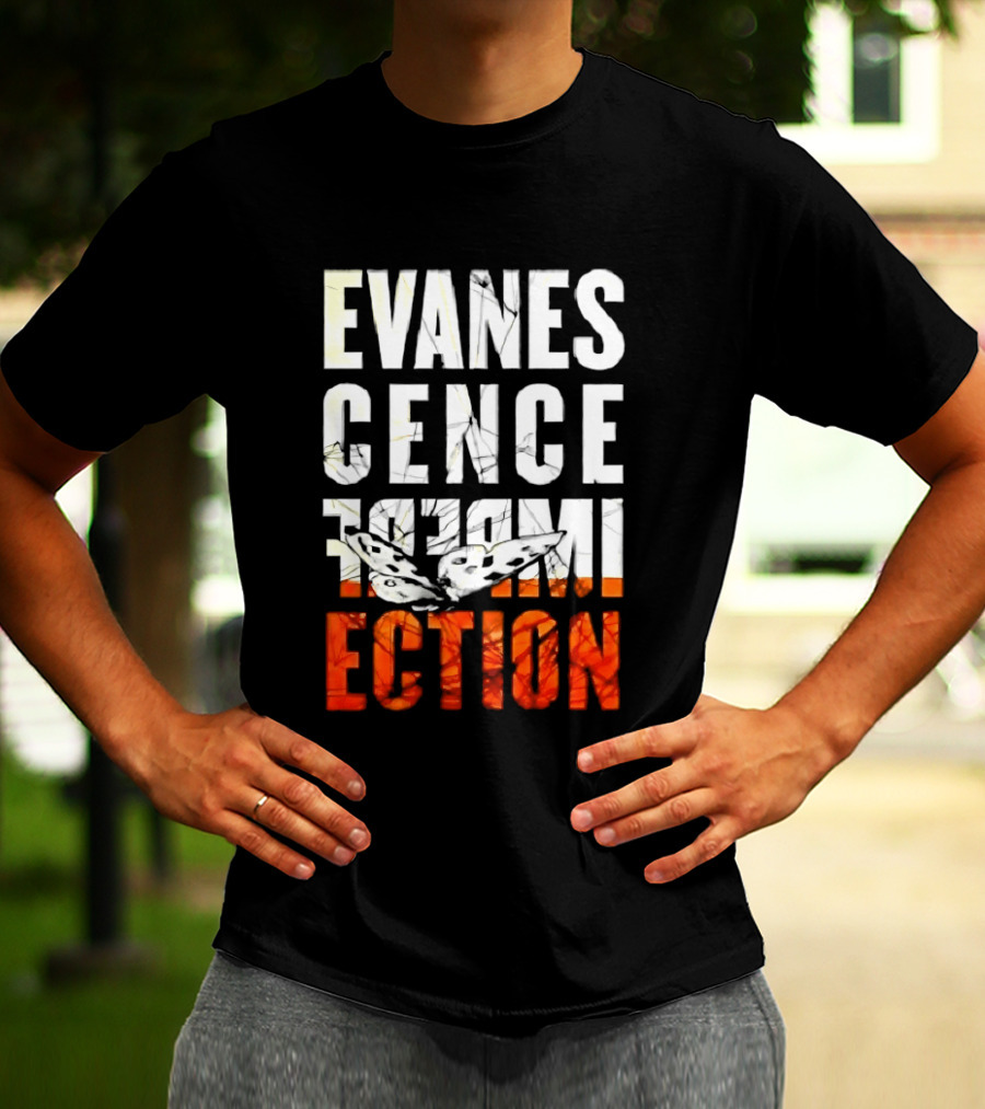 Evanescence Imperfection Butterfly White Text Orange Gradient T-Shirt