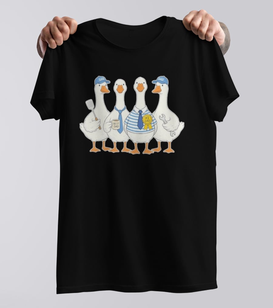 Father's Day Dad Geese Best Dad #1 Dad T-Shirt