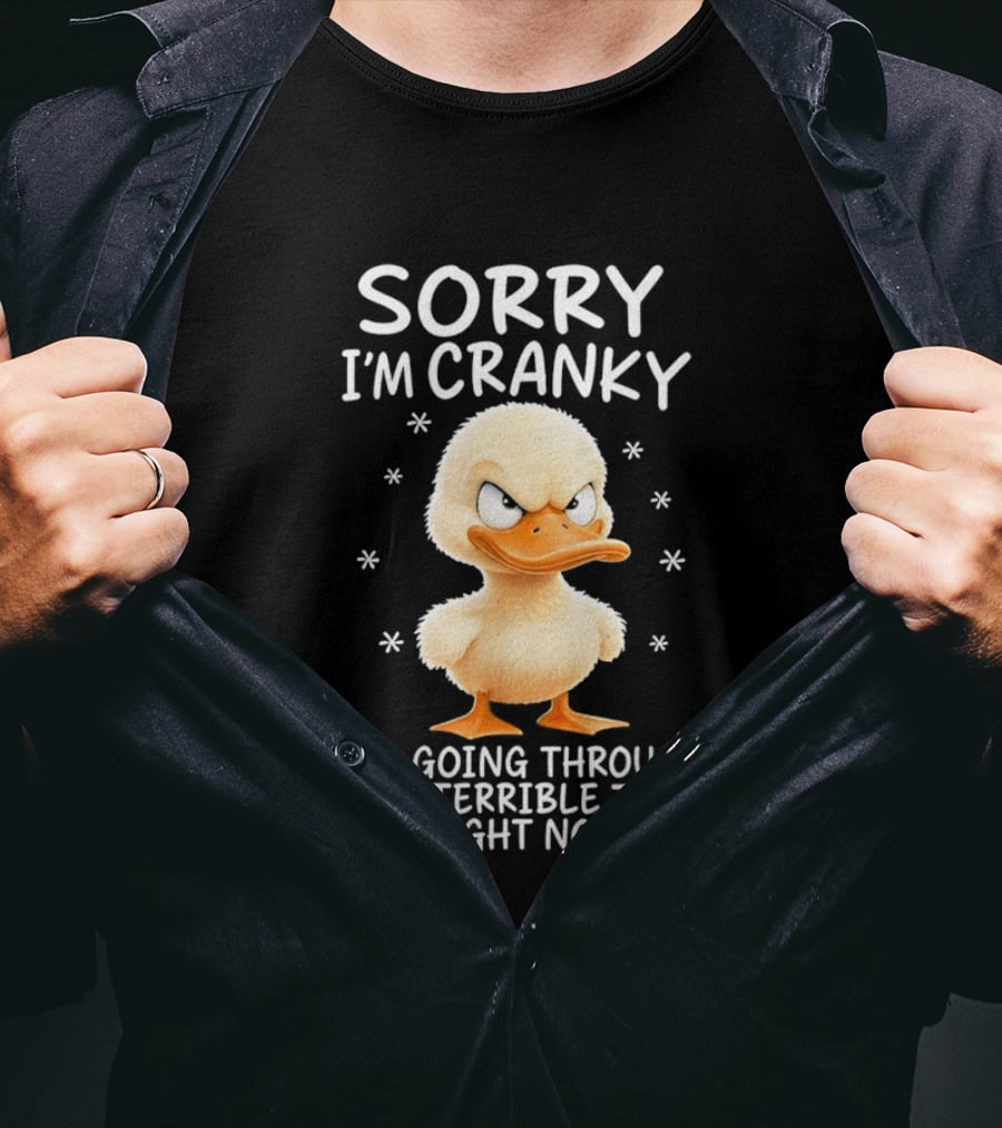 Sorry I'm Cranky Babe Duck Going Through My Terrible 70's Right Now T-Shirt