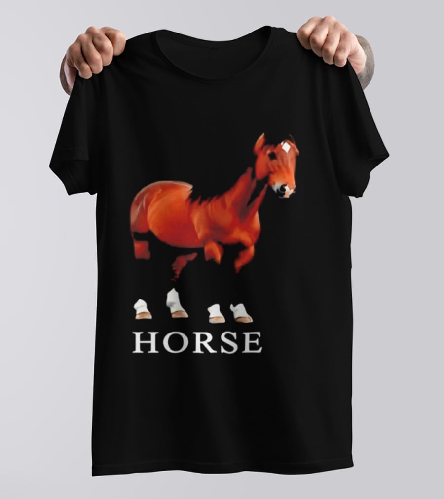 Horse Realistic Equestrian Art Style Hoof T-Shirt