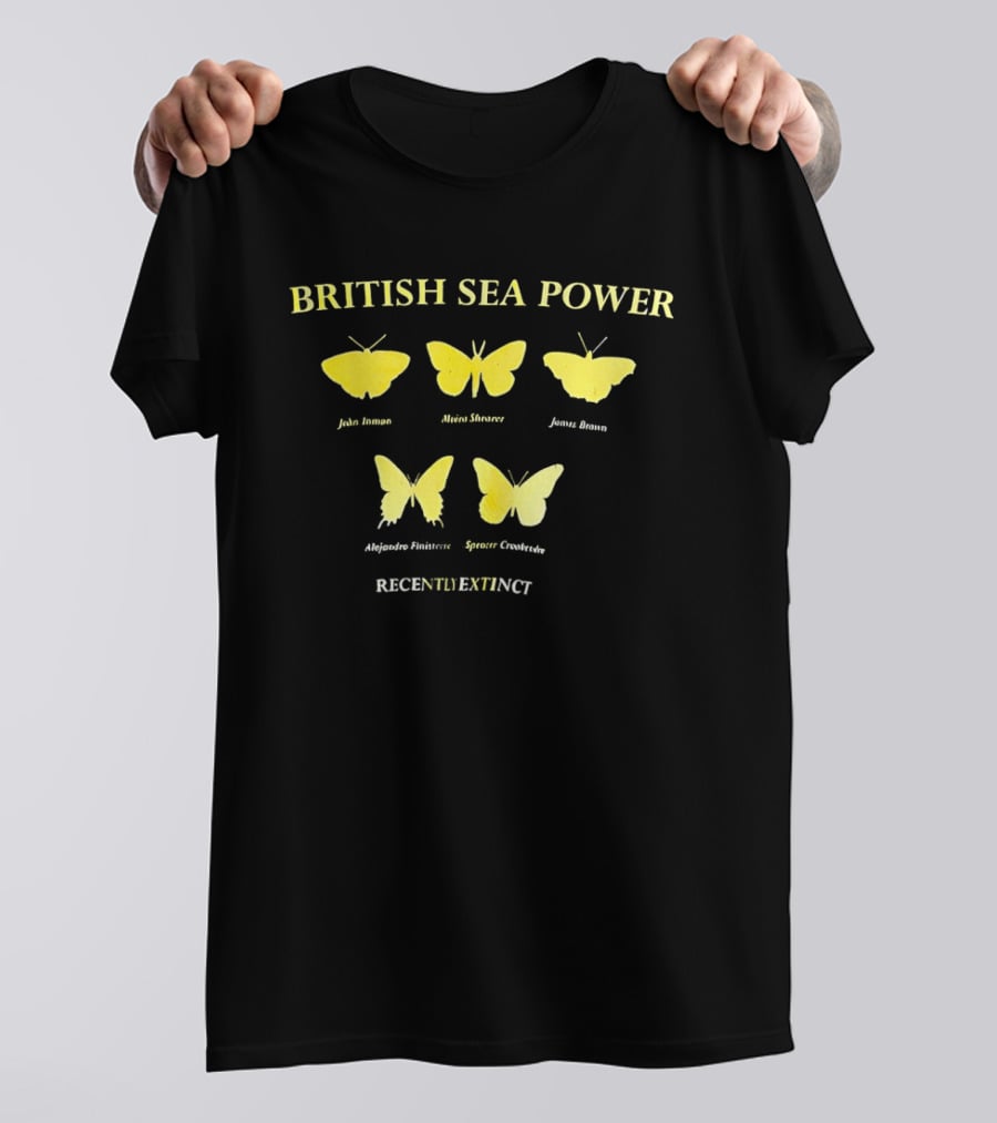 British Sea Power Yellow Butterflies Recently Extinct T-Shirt