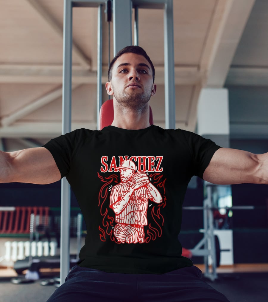 Cristopher Sanchez Philadelphia Phillies Flame Pitcher T-Shirt