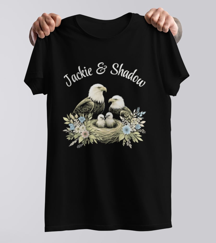 Jackie & Shadow Eagles With Nest And Flowers T-Shirt
