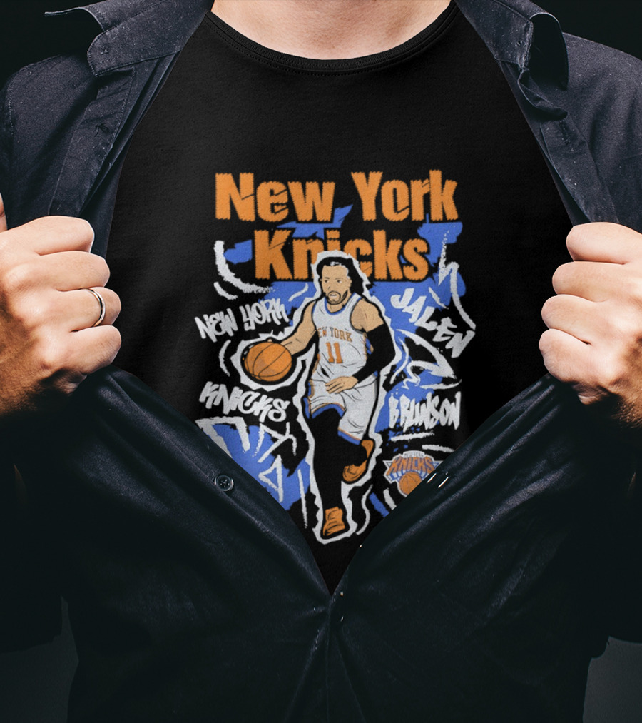 New York Knicks Jalen Brunson Dribbling Basketball 11 T-Shirt