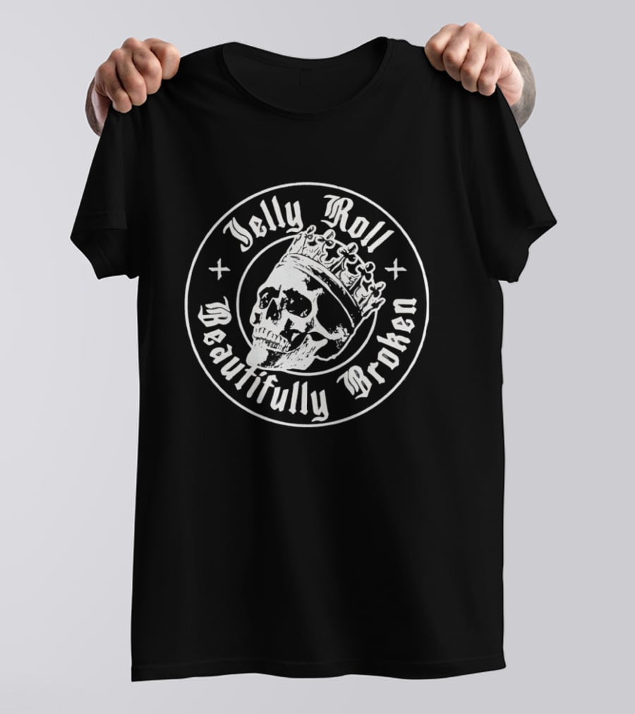 Jelly Roll Skull Crown Beautifully Broken T-Shirt