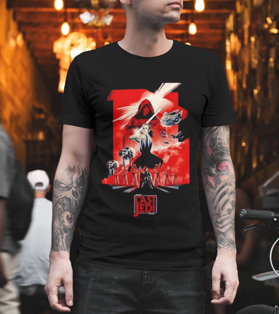 Luke Skywalker Rey Kylo Ren Millennium Falcon X Wing The Last Jedi T-Shirt