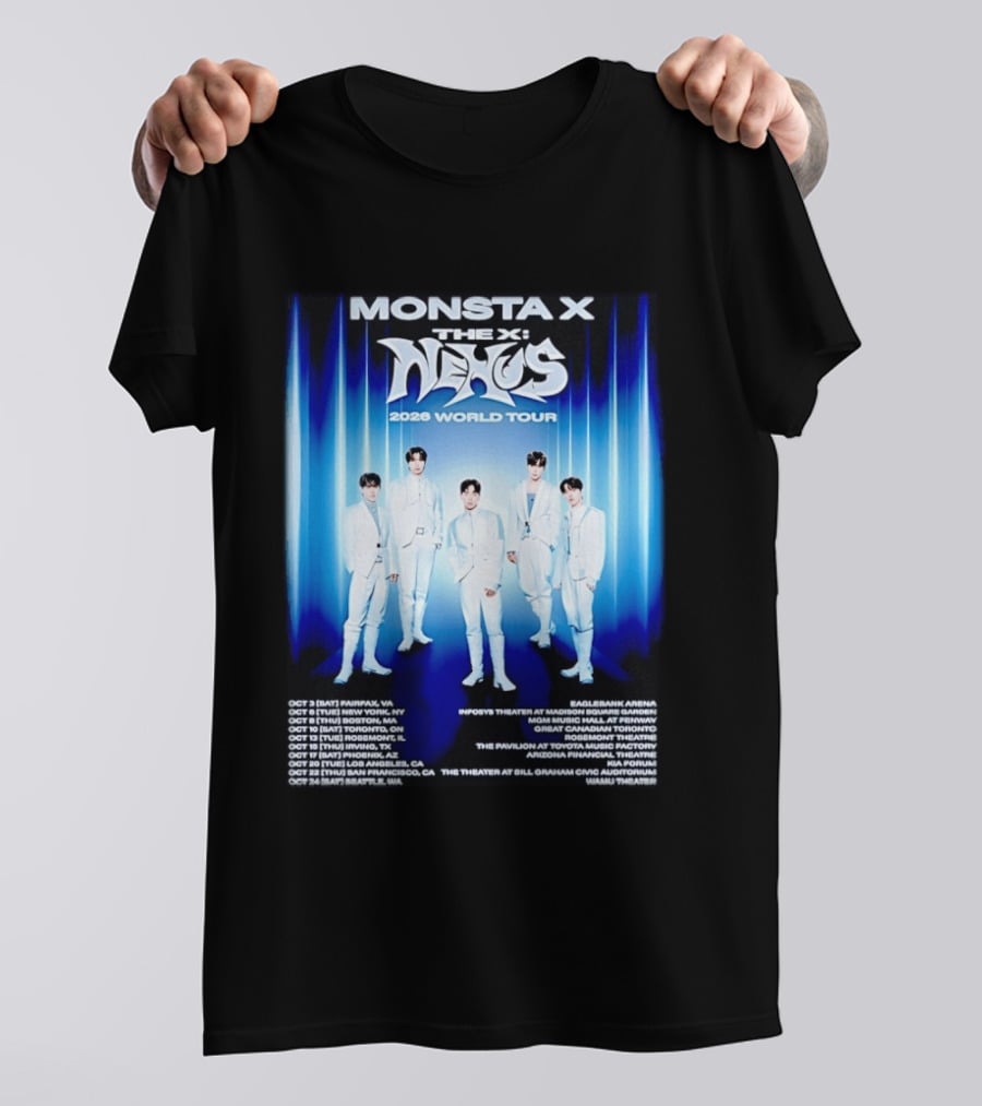 Monsta X The X Nexus 2026 World Tour Dates And Venues T-Shirt