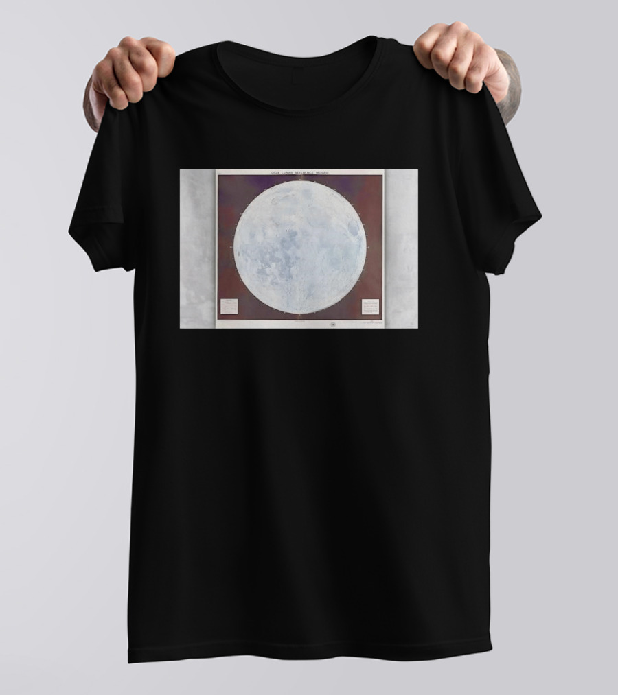 USAF Lunar Reference Mosaic Synodic Hemisphere Moon Globe T-Shirt