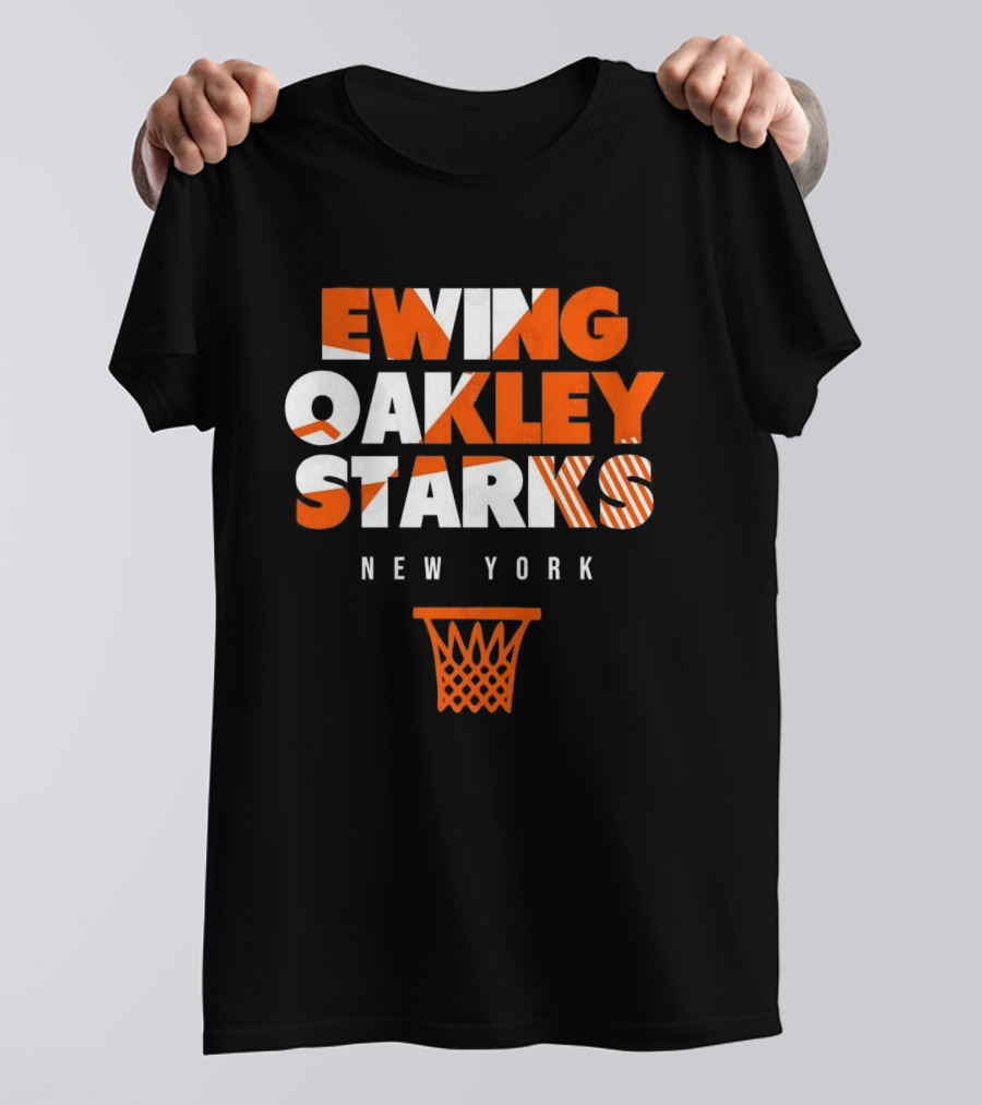 Ewing Oakley Starks New York Knicks Basketball Legends 90s Hoop T-Shirt