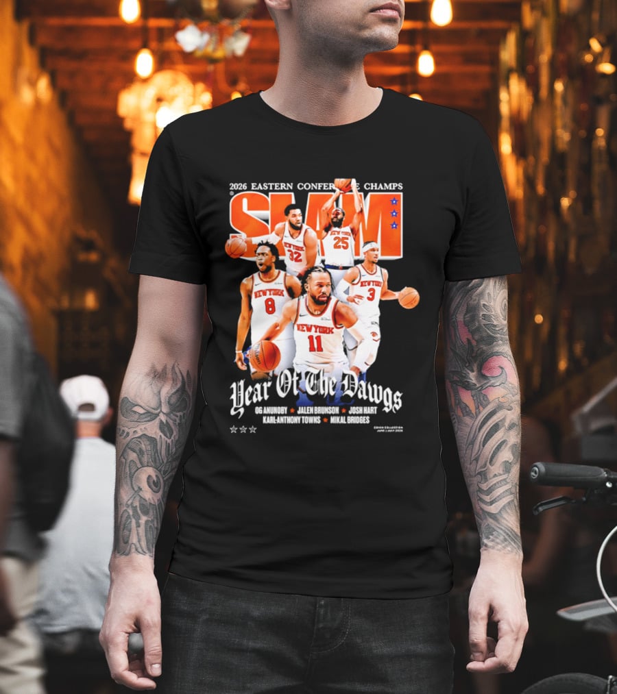 2026 Eastern Conference Champs New York Knicks Slam Year Of The Dawgs Brunson Robinson Barrett Randle Hart T-Shirt