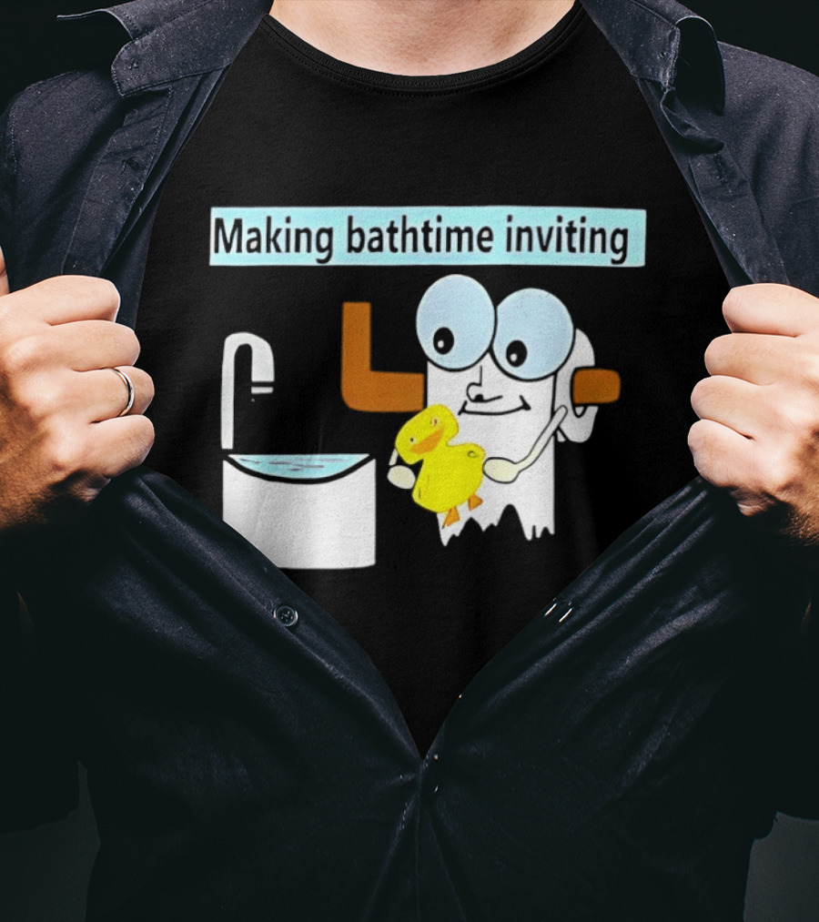 Making Bathtime Inviting No Face Spirited Away Rubber Duck Bathhouse T-Shirt