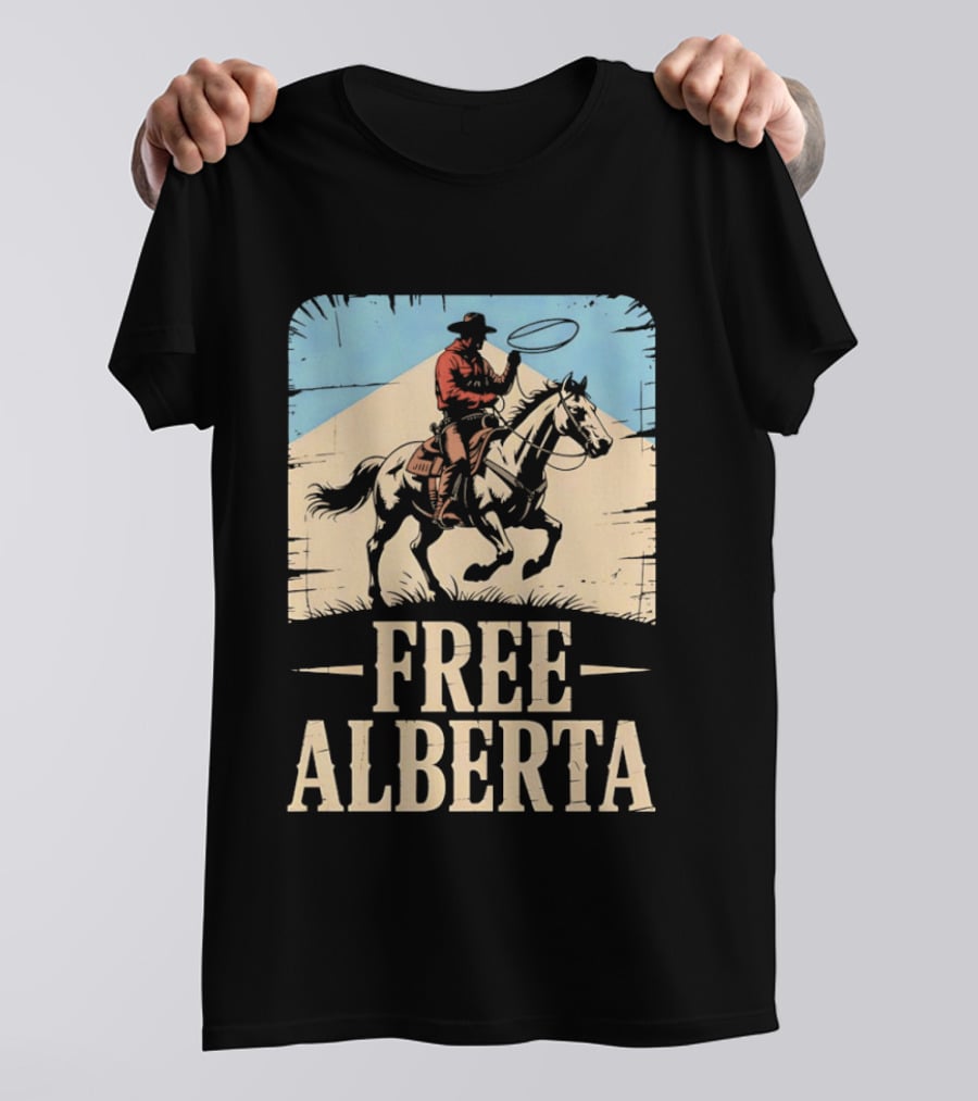 Prairie Man Lasso Figure Free Alberta T-Shirt