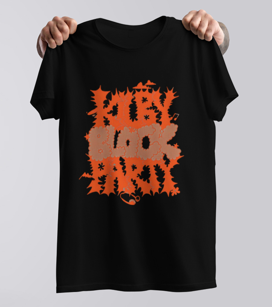 Ruby Block Party Music Notes Record Headphones Stars Clouds Bat Flower T-Shirt