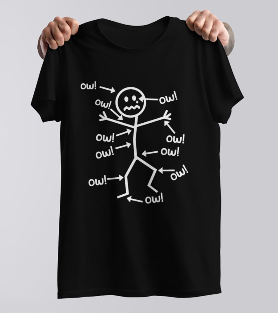 Stick Man With Lots Of Ow Wincing Expression T-Shirt