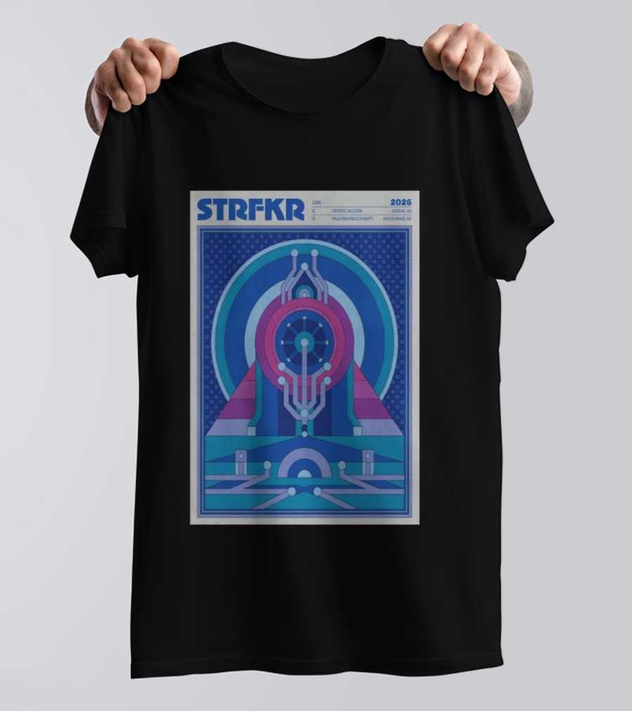 STRFKR June 2026 Alaska Tour Crystal Saloon Jambell Whale Navy Block Party Anchorage T-Shirt