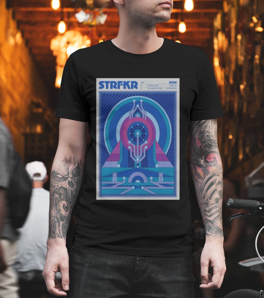 STRFKR June 2026 Alaska Tour Crystal Saloon Jambell Whale Navy Block Party Anchorage T-Shirt